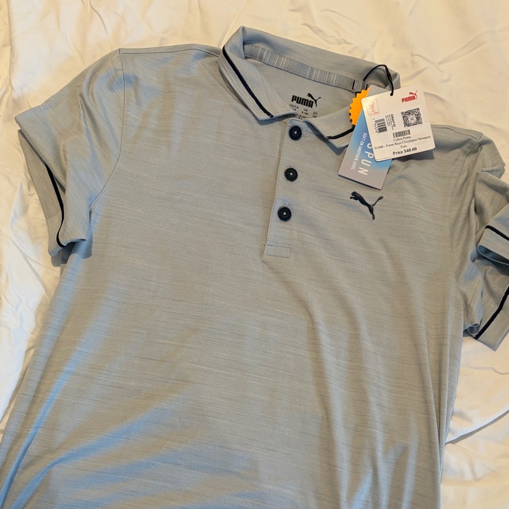 Puma Boys Gray Polo Shirt